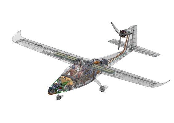 Der Antriebsstrang des Smartflyers mit SOLIDWORKS konstruierten, Flieger.