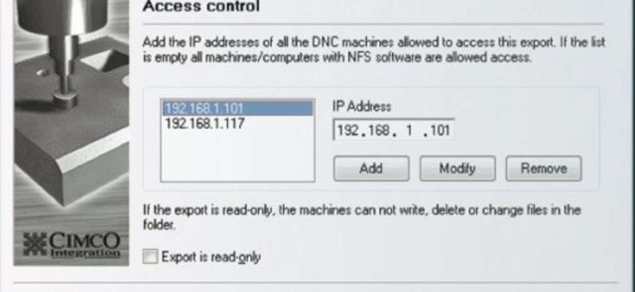 Cimco Funktion NFS Screenshot