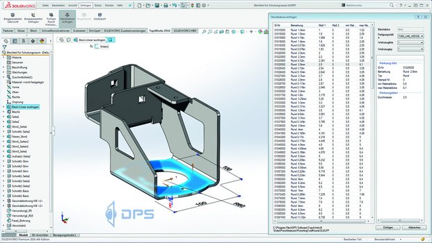 TopsWorks Oberfläche – in SolidWorks integriert – unterstützt den effizienten Blechprozess